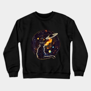 Cutest cat swiming in a galaxy Crewneck Sweatshirt